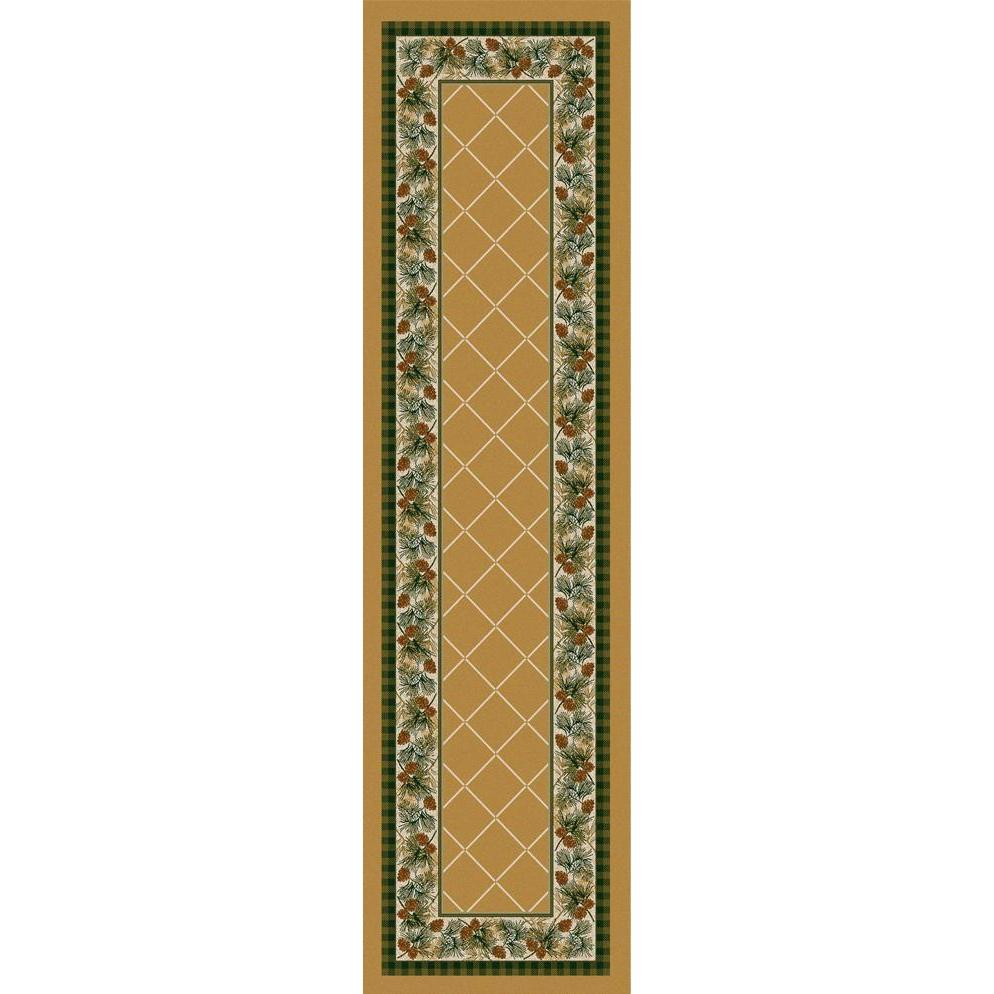 Green Forest - Light Maize-CabinRugs Southwestern Rugs Wildlife Rugs Lodge Rugs Aztec RugsSouthwest Rugs