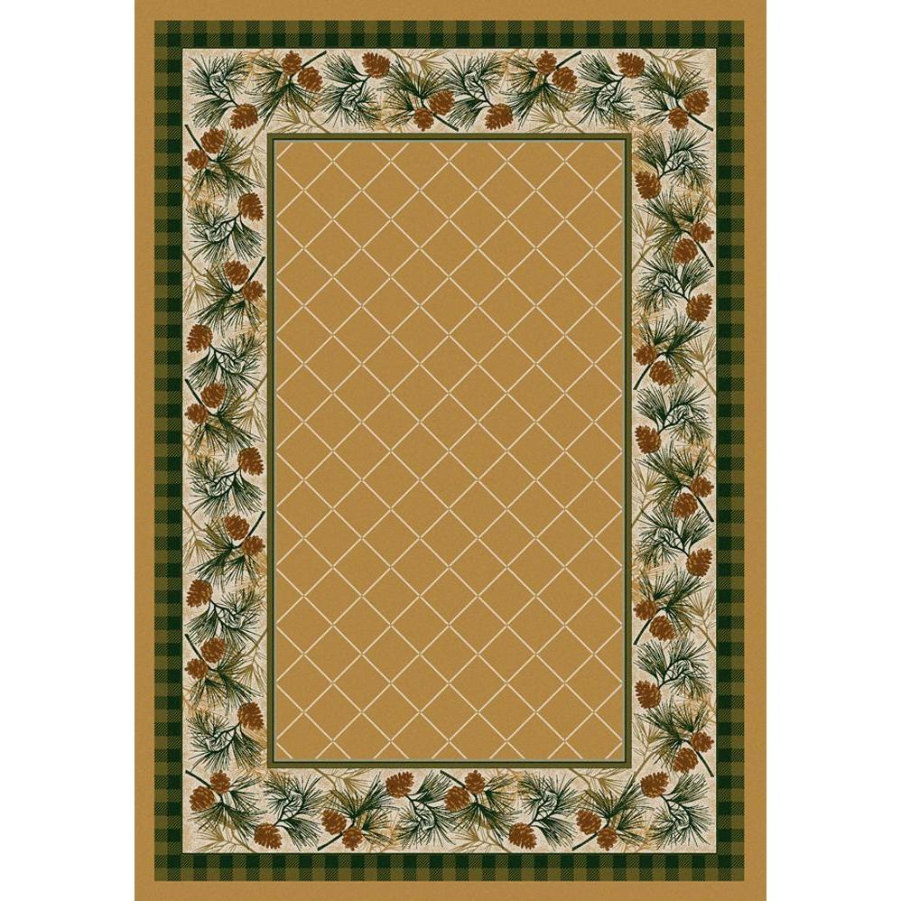 Green Forest - Light Maize-CabinRugs Southwestern Rugs Wildlife Rugs Lodge Rugs Aztec RugsSouthwest Rugs