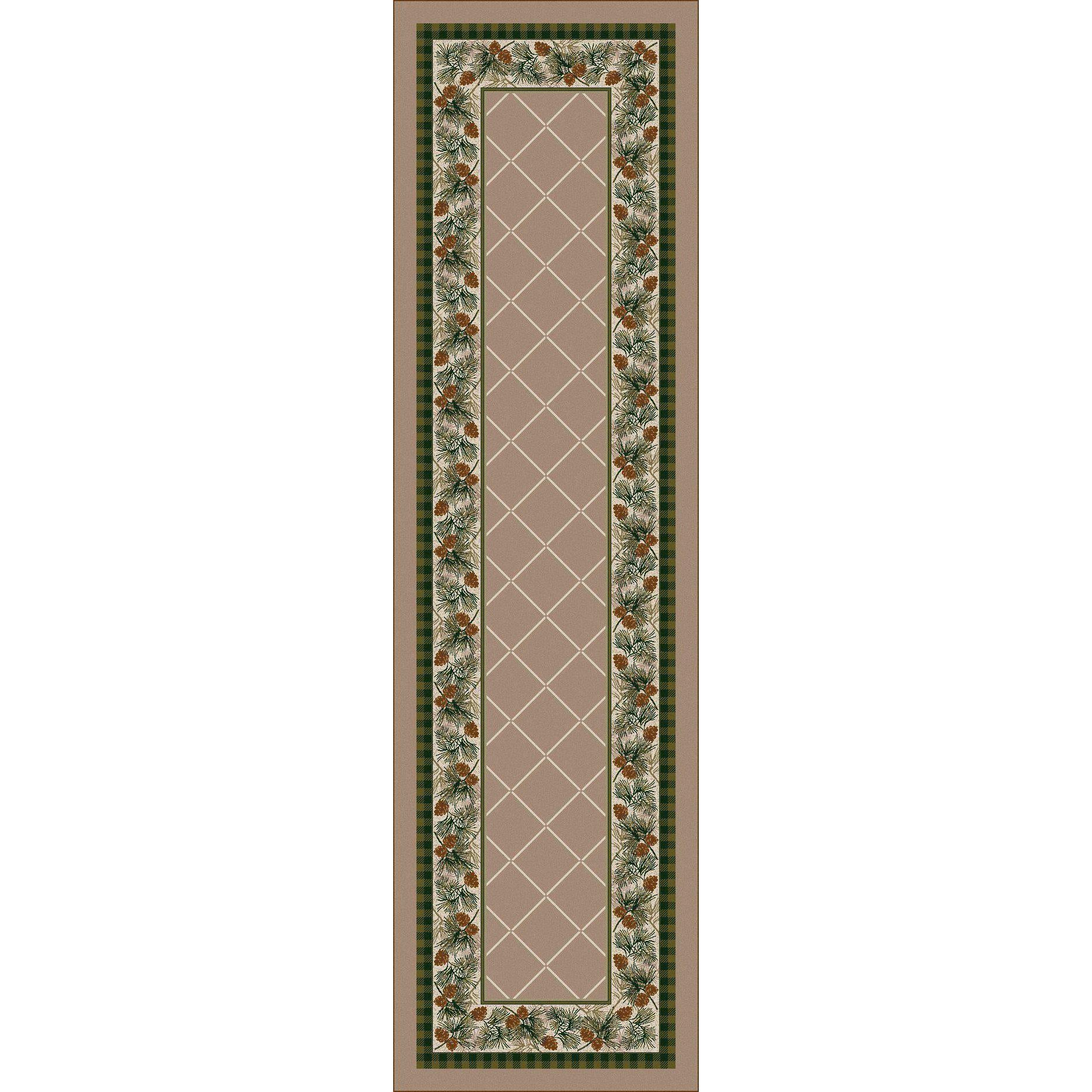 Green Forest - Light Sandstone-CabinRugs Southwestern Rugs Wildlife Rugs Lodge Rugs Aztec RugsSouthwest Rugs