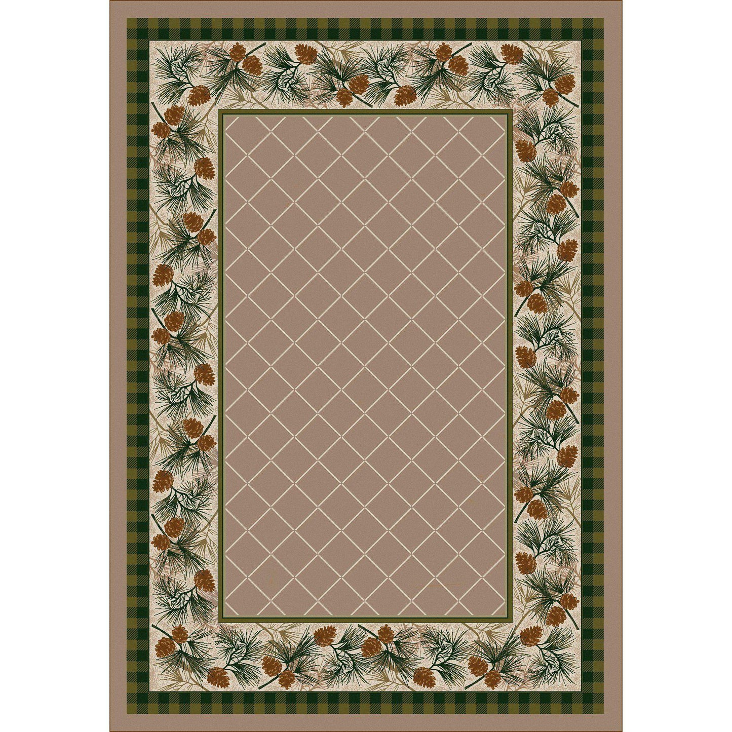 Green Forest - Light Sandstone-CabinRugs Southwestern Rugs Wildlife Rugs Lodge Rugs Aztec RugsSouthwest Rugs