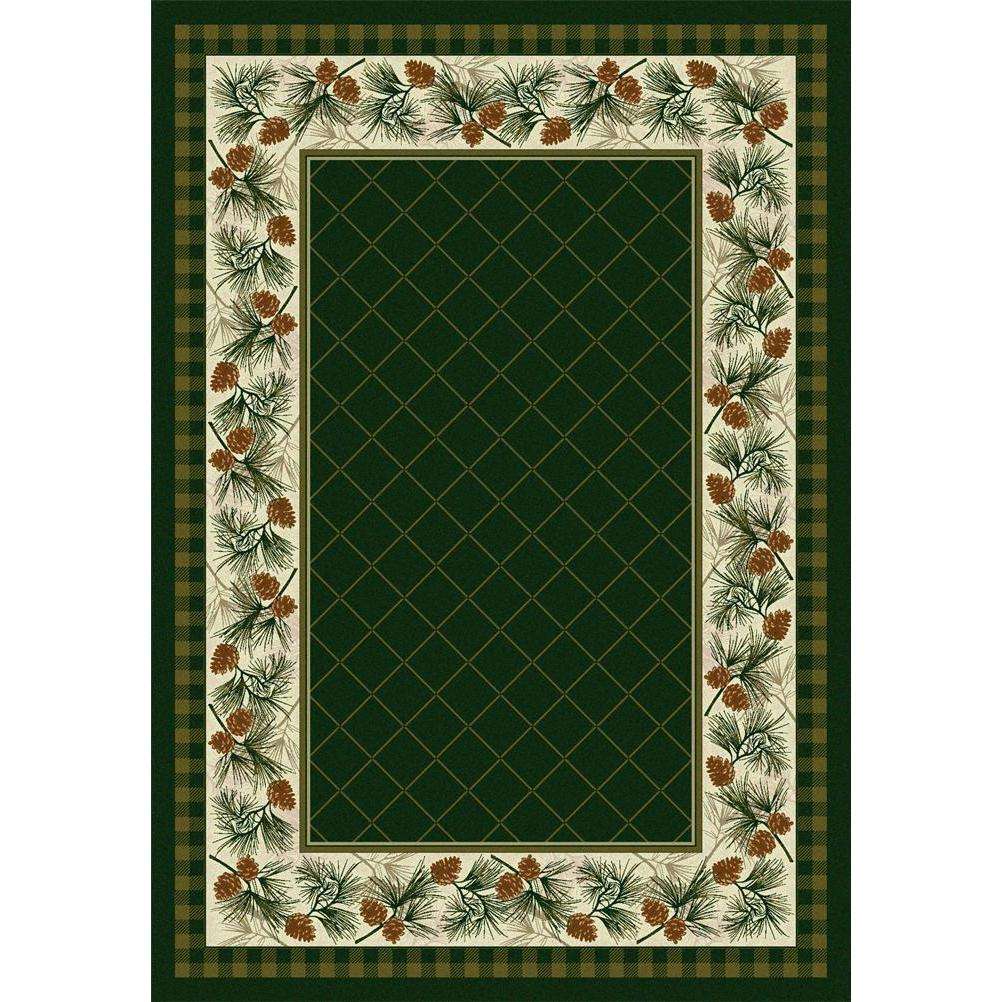 Green Pines - Pine-CabinRugs Southwestern Rugs Wildlife Rugs Lodge Rugs Aztec RugsSouthwest Rugs