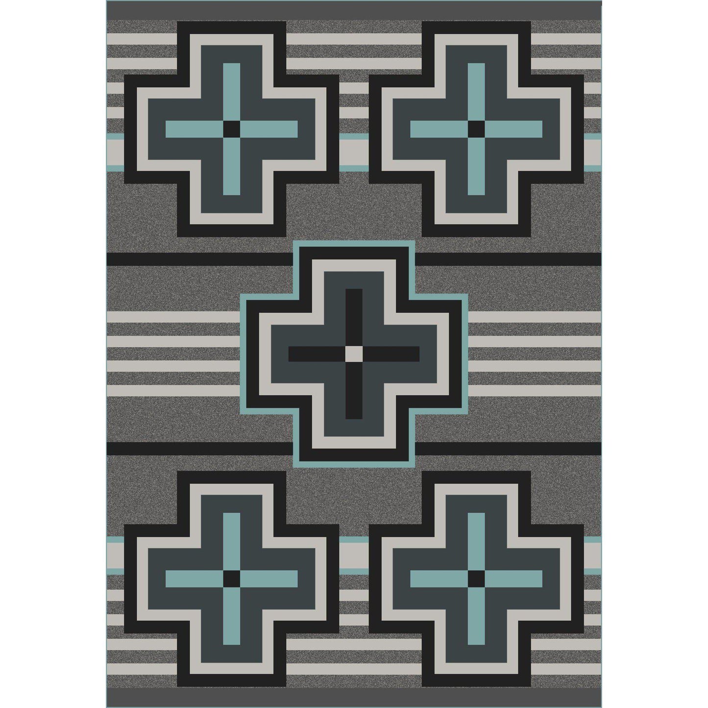 Hunter - Flint Turquoise-CabinRugs Southwestern Rugs Wildlife Rugs Lodge Rugs Aztec RugsSouthwest Rugs