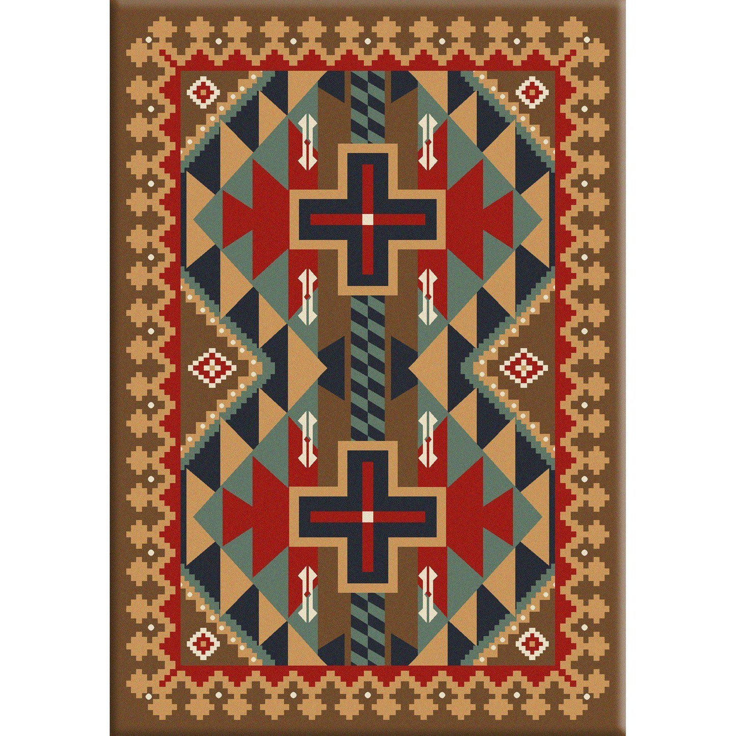 Keep It In The Tribe-CabinRugs Southwestern Rugs Wildlife Rugs Lodge Rugs Aztec RugsSouthwest Rugs