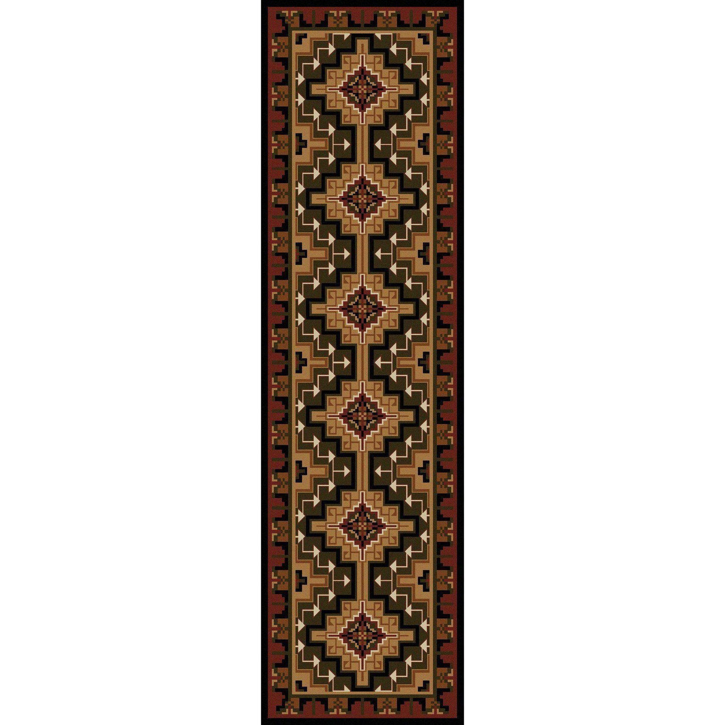 Land Of The Hills - Red-CabinRugs Southwestern Rugs Wildlife Rugs Lodge Rugs Aztec RugsSouthwest Rugs