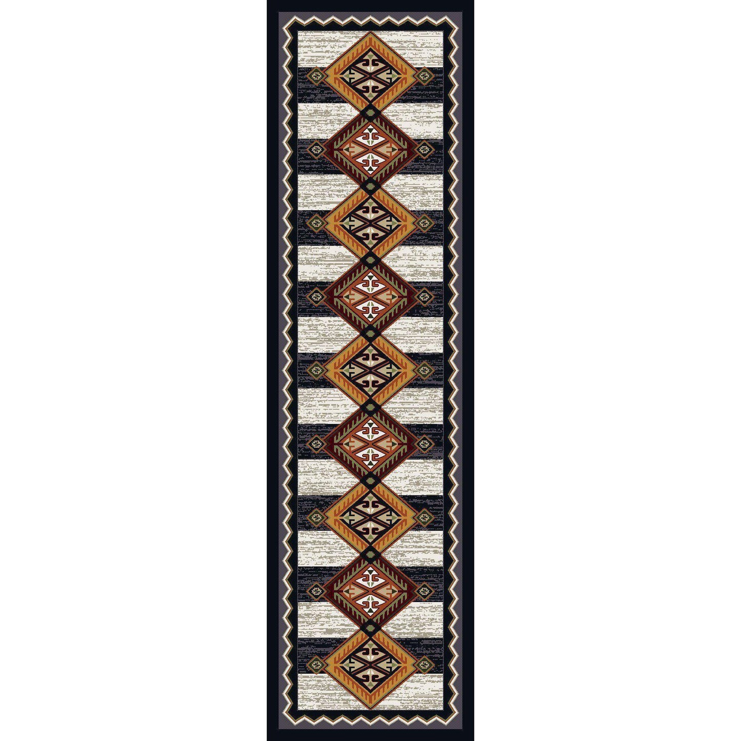 Lineage Pride - Black & White-CabinRugs Southwestern Rugs Wildlife Rugs Lodge Rugs Aztec RugsSouthwest Rugs