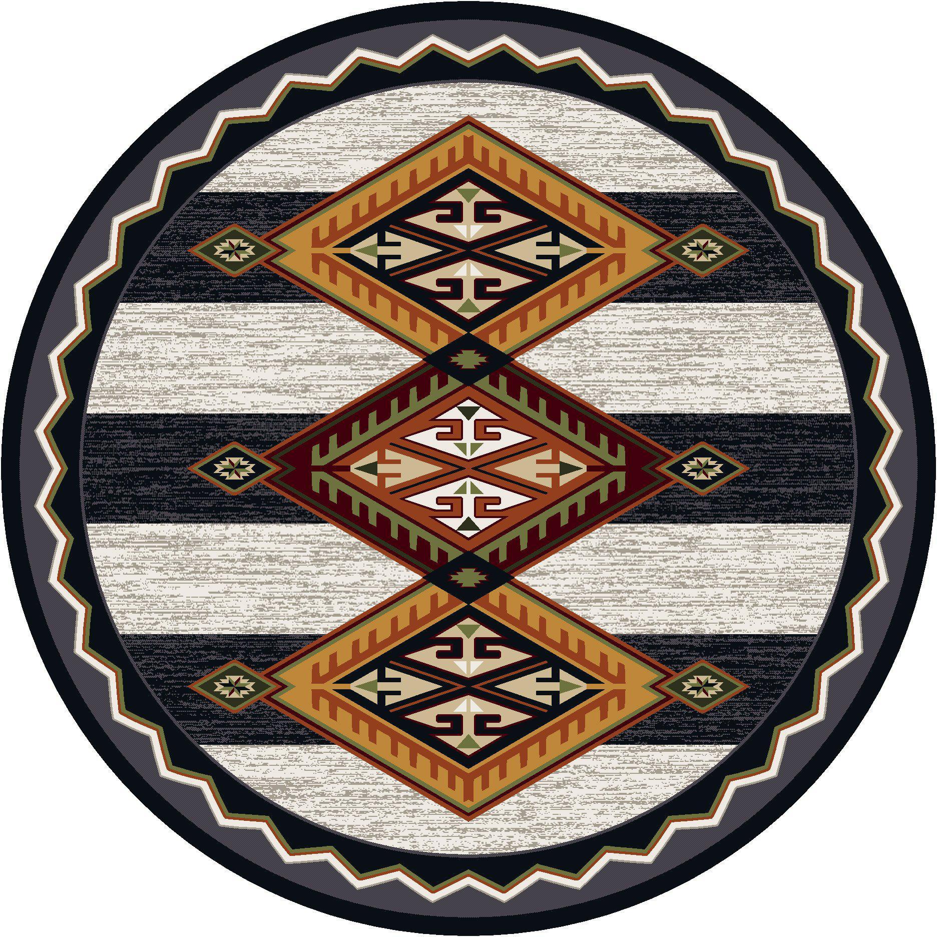 Lineage Pride - Black & White-CabinRugs Southwestern Rugs Wildlife Rugs Lodge Rugs Aztec RugsSouthwest Rugs