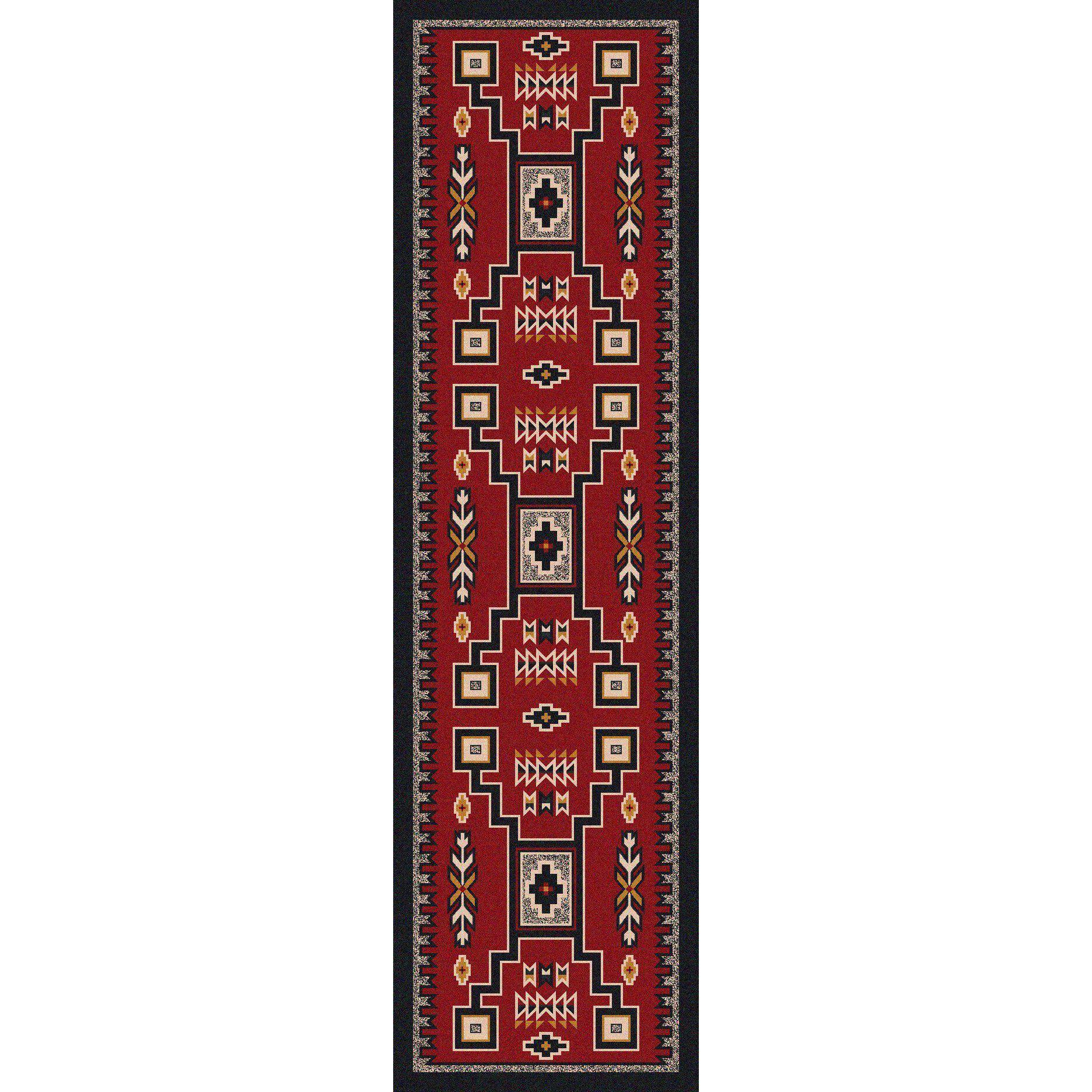 Old Timer - Red-CabinRugs Southwestern Rugs Wildlife Rugs Lodge Rugs Aztec RugsSouthwest Rugs