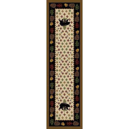 Picnic Bear - Natural-CabinRugs Southwestern Rugs Wildlife Rugs Lodge Rugs Aztec RugsSouthwest Rugs