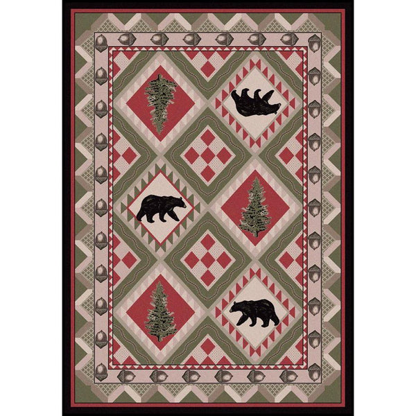 Picnic In The Forest - Pine-CabinRugs Southwestern Rugs Wildlife Rugs Lodge Rugs Aztec RugsSouthwest Rugs