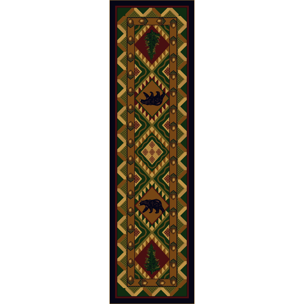Picnic In The Forest - Woodland-CabinRugs Southwestern Rugs Wildlife Rugs Lodge Rugs Aztec RugsSouthwest Rugs
