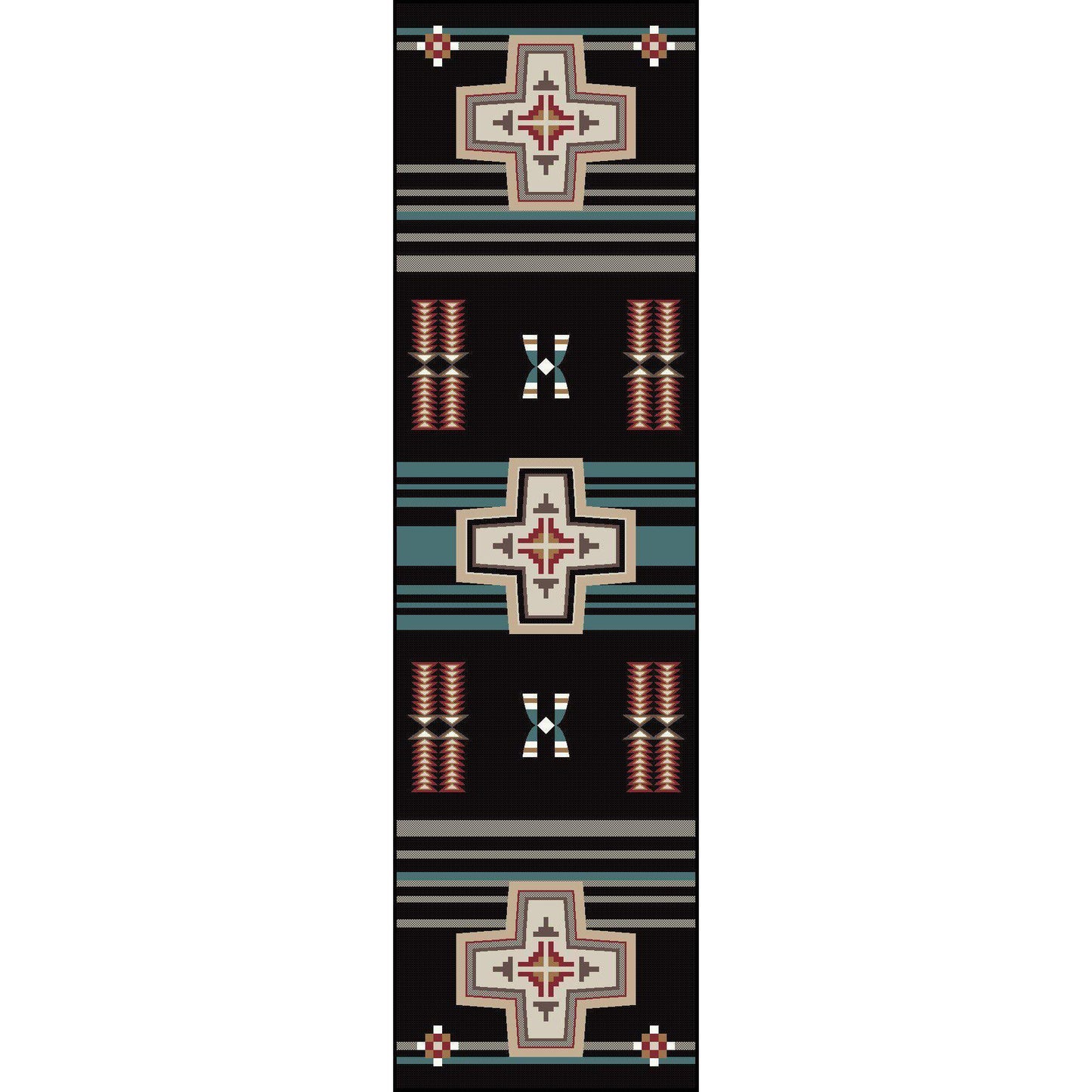 Rio Grande - Black-CabinRugs Southwestern Rugs Wildlife Rugs Lodge Rugs Aztec RugsSouthwest Rugs