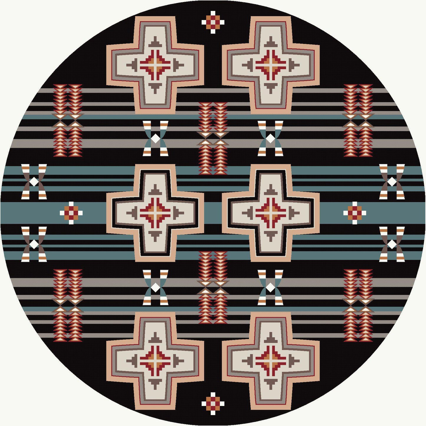 Rio Grande - Black-CabinRugs Southwestern Rugs Wildlife Rugs Lodge Rugs Aztec RugsSouthwest Rugs