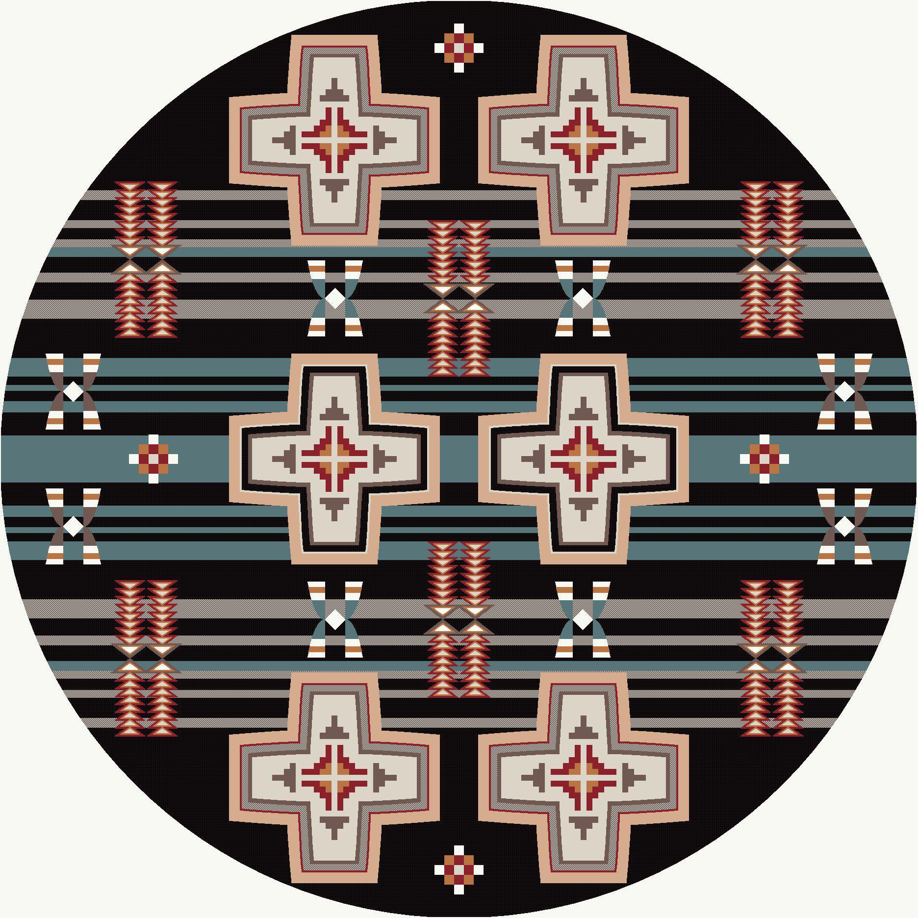 Rio Grande - Black-CabinRugs Southwestern Rugs Wildlife Rugs Lodge Rugs Aztec RugsSouthwest Rugs