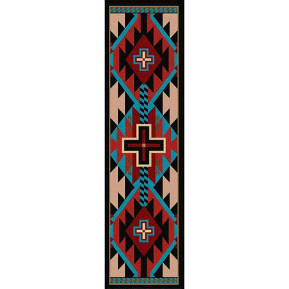 Rustic Crucifix - Blue-CabinRugs Southwestern Rugs Wildlife Rugs Lodge Rugs Aztec RugsSouthwest Rugs