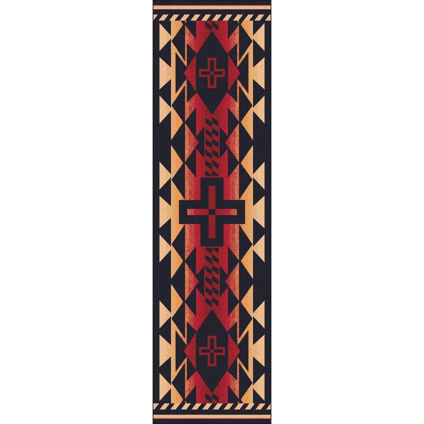 Rustic Crucifix - Burnt Red-CabinRugs Southwestern Rugs Wildlife Rugs Lodge Rugs Aztec RugsSouthwest Rugs