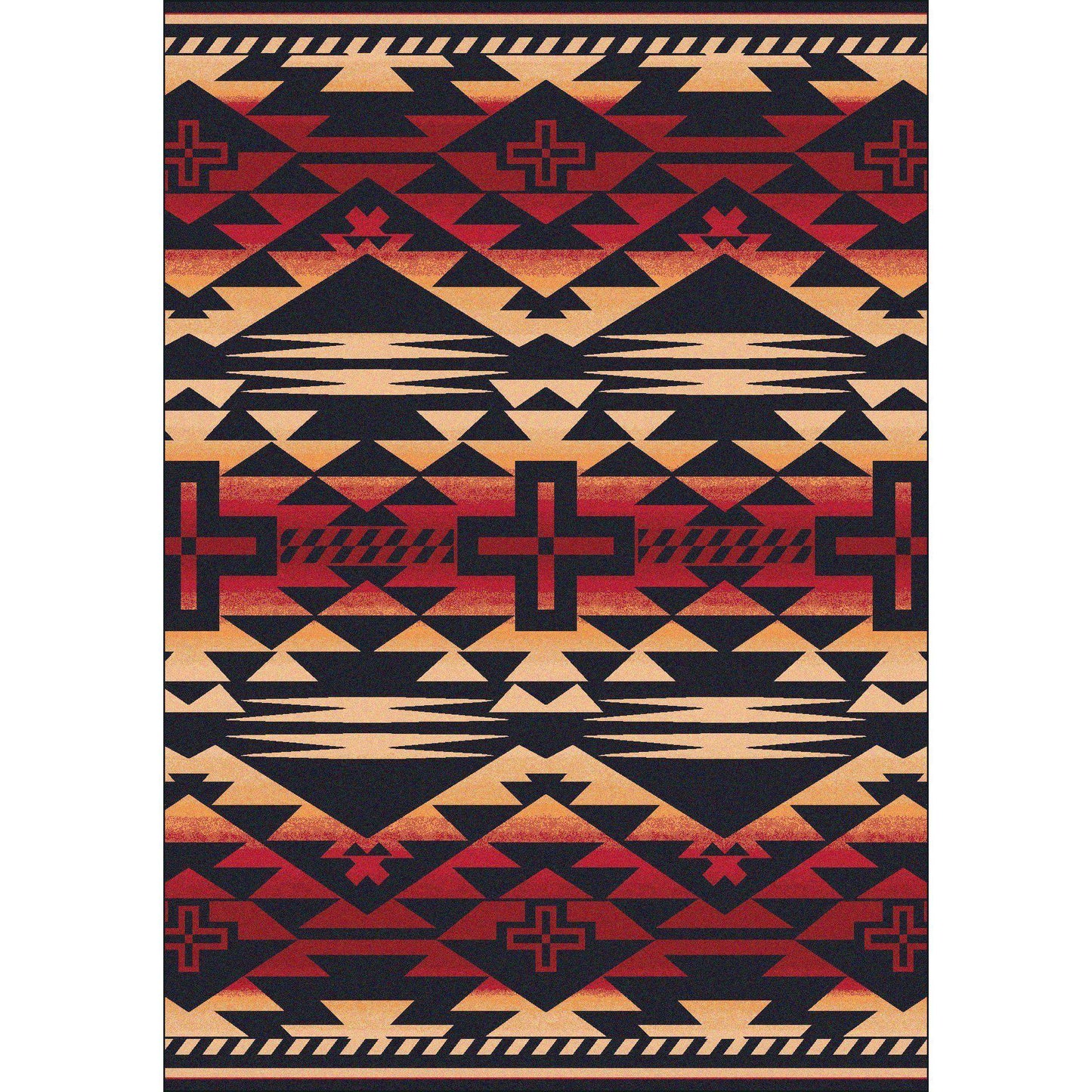 Rustic Crucifix - Burnt Red-CabinRugs Southwestern Rugs Wildlife Rugs Lodge Rugs Aztec RugsSouthwest Rugs