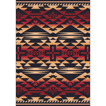 Rustic Crucifix - Burnt Red-CabinRugs Southwestern Rugs Wildlife Rugs Lodge Rugs Aztec RugsSouthwest Rugs