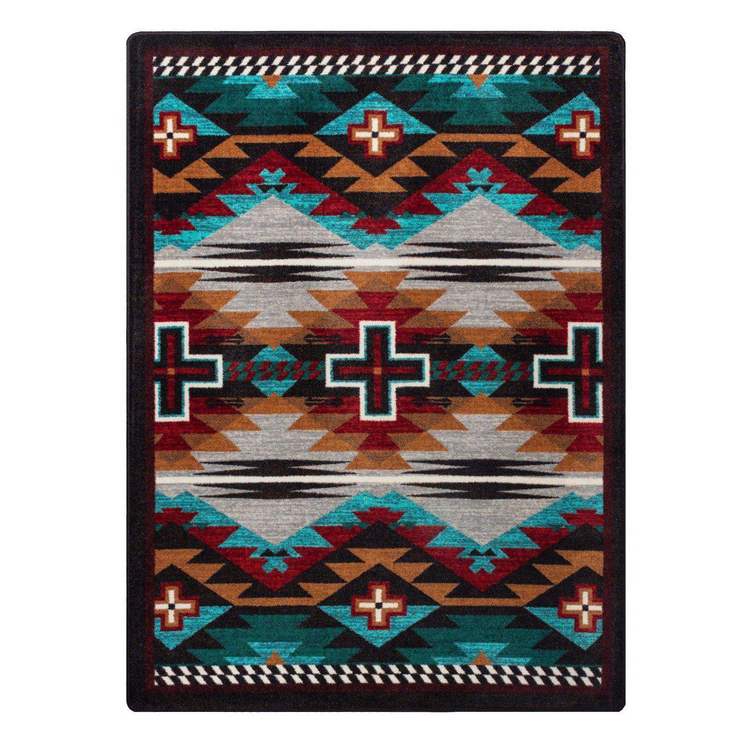 Rustic Crucifix - Electric-CabinRugs Southwestern Rugs Wildlife Rugs Lodge Rugs Aztec RugsSouthwest Rugs