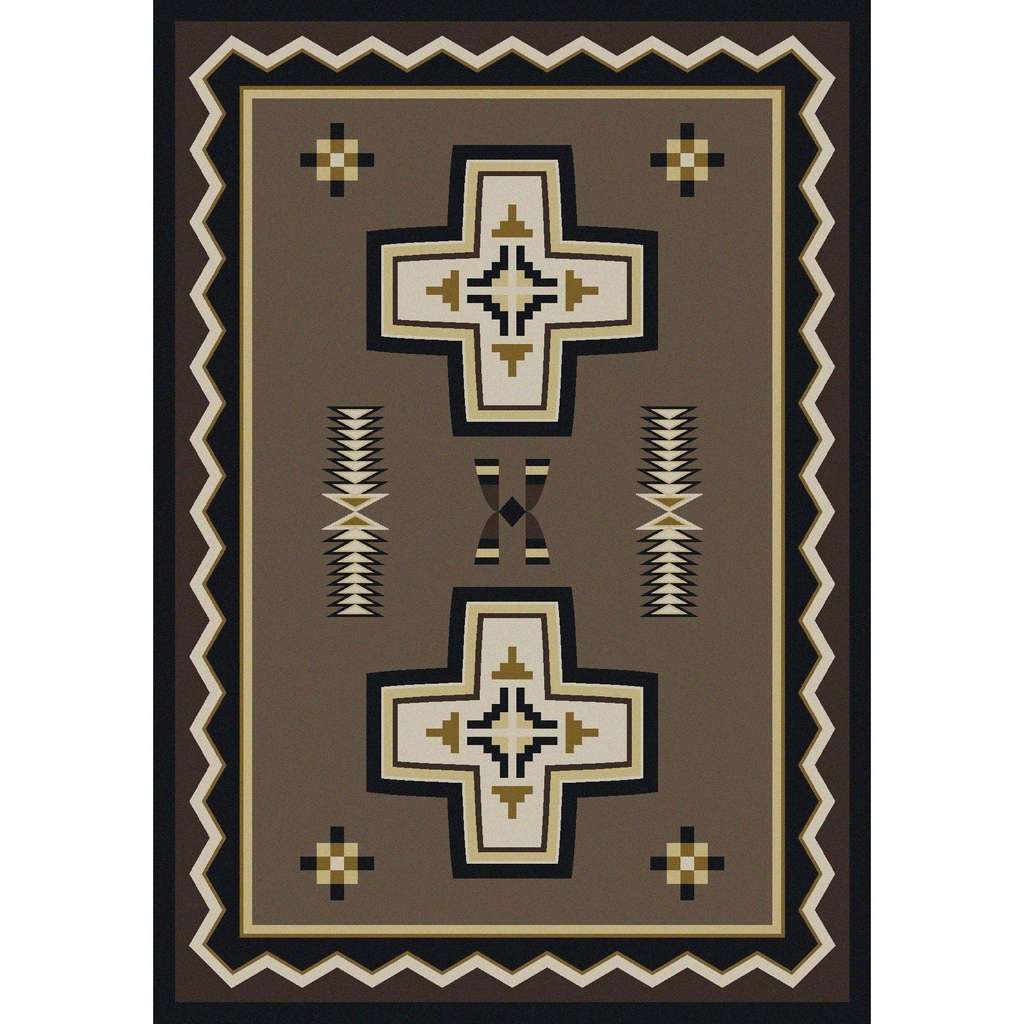 Saint Kateri - Taupe-CabinRugs Southwestern Rugs Wildlife Rugs Lodge Rugs Aztec RugsSouthwest Rugs