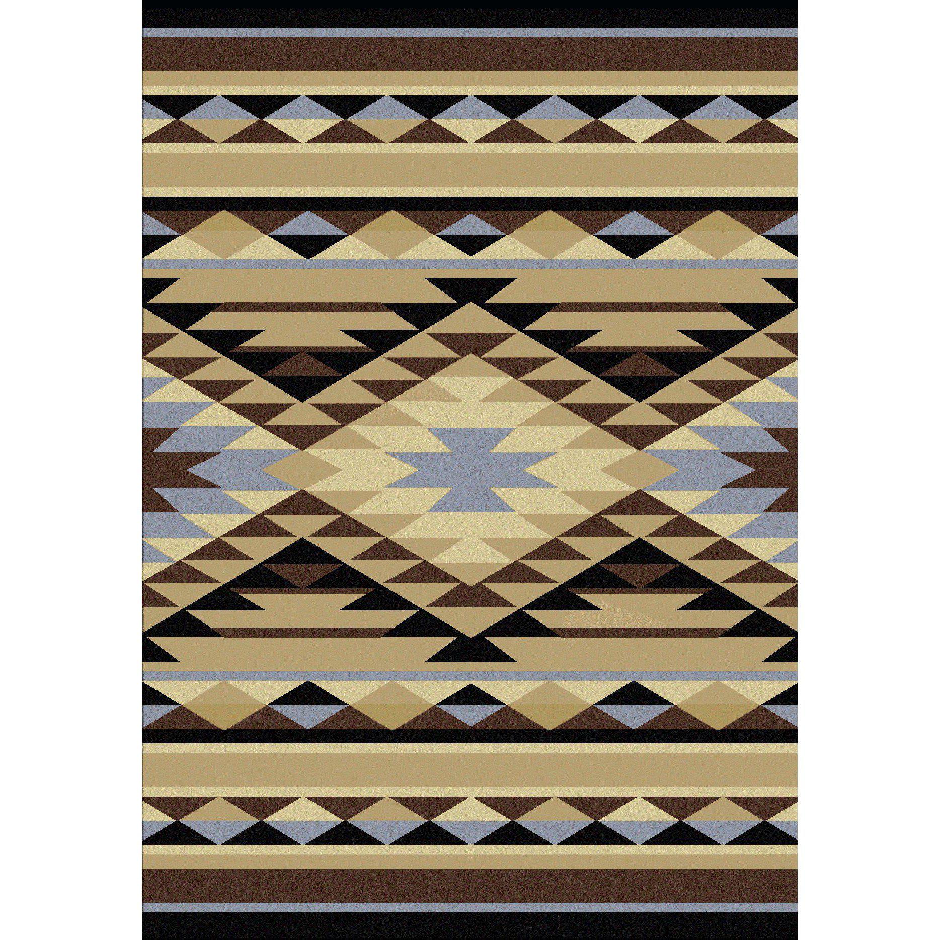 Sand Storm - Blue-CabinRugs Southwestern Rugs Wildlife Rugs Lodge Rugs Aztec RugsSouthwest Rugs