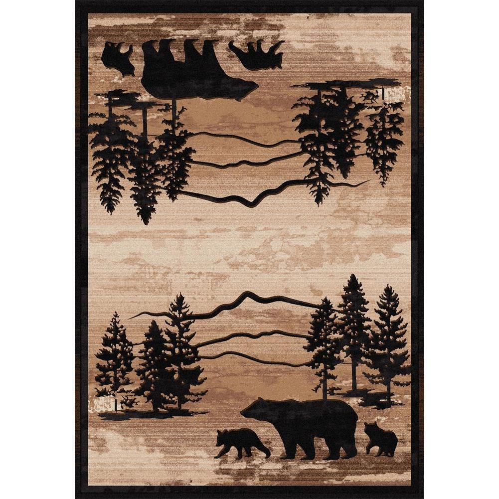 Shadow Bear-CabinRugs Southwestern Rugs Wildlife Rugs Lodge Rugs Aztec RugsSouthwest Rugs