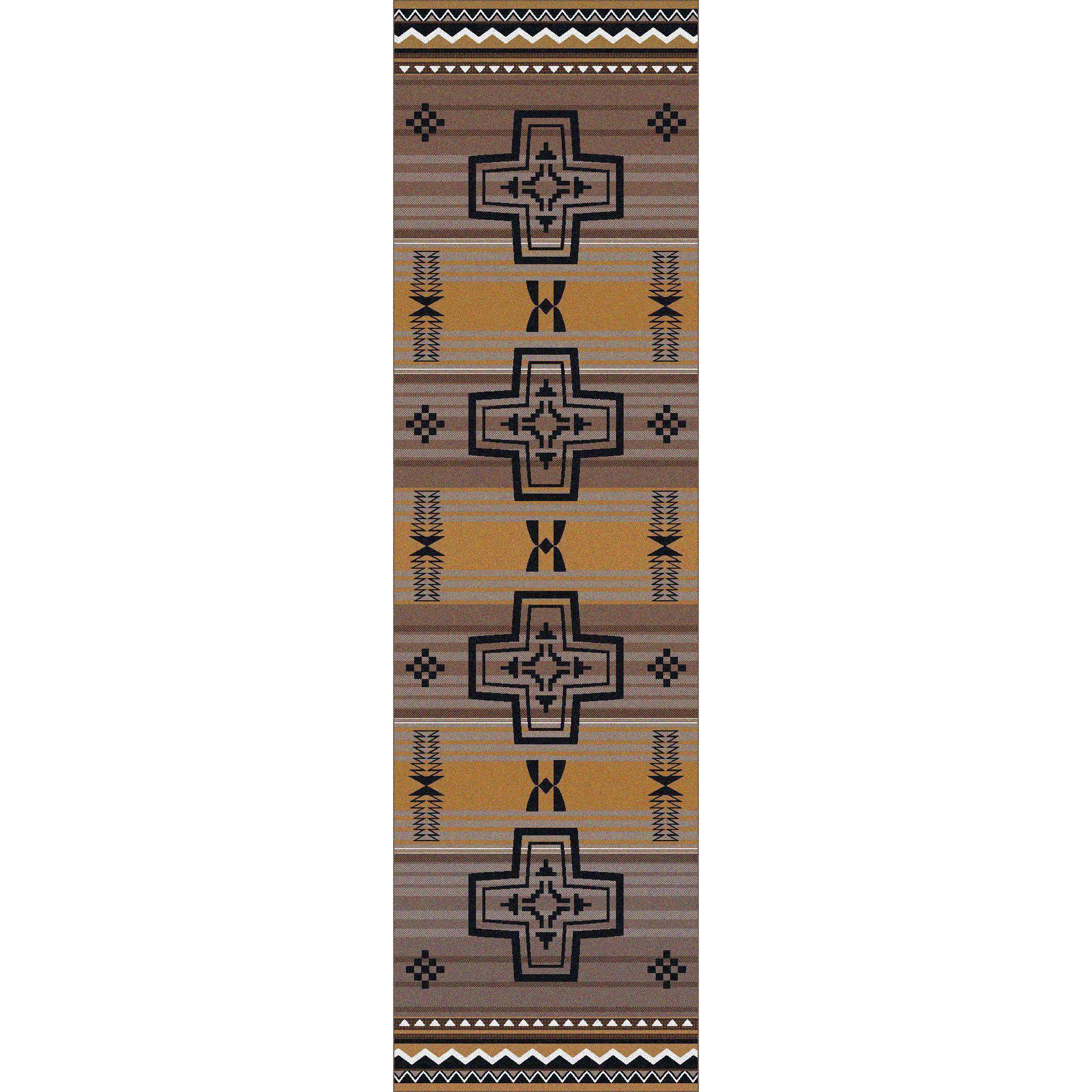 Southwest Abrazos - Old Gold-CabinRugs Southwestern Rugs Wildlife Rugs Lodge Rugs Aztec RugsSouthwest Rugs