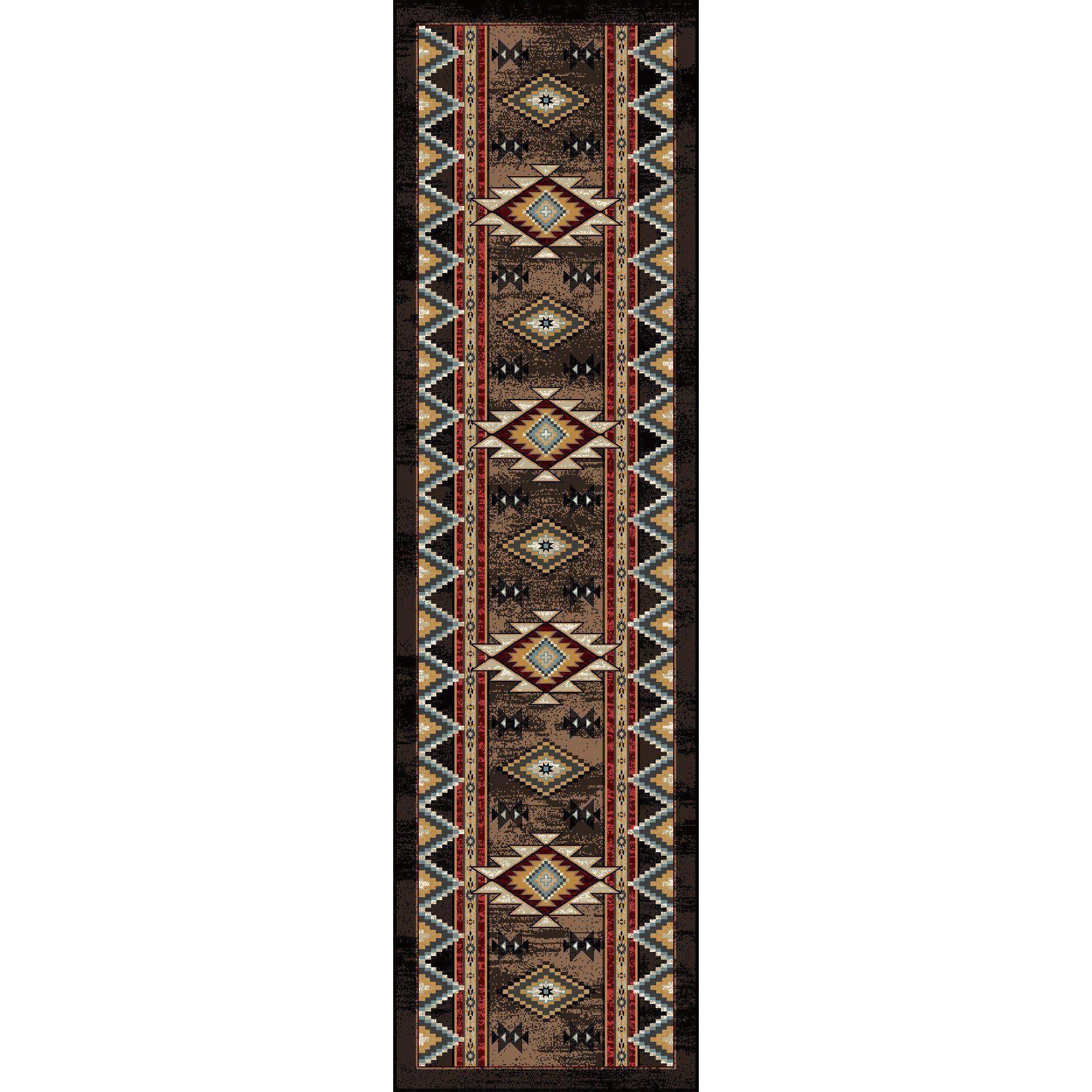 Southwest Archers - Brown-CabinRugs Southwestern Rugs Wildlife Rugs Lodge Rugs Aztec RugsSouthwest Rugs