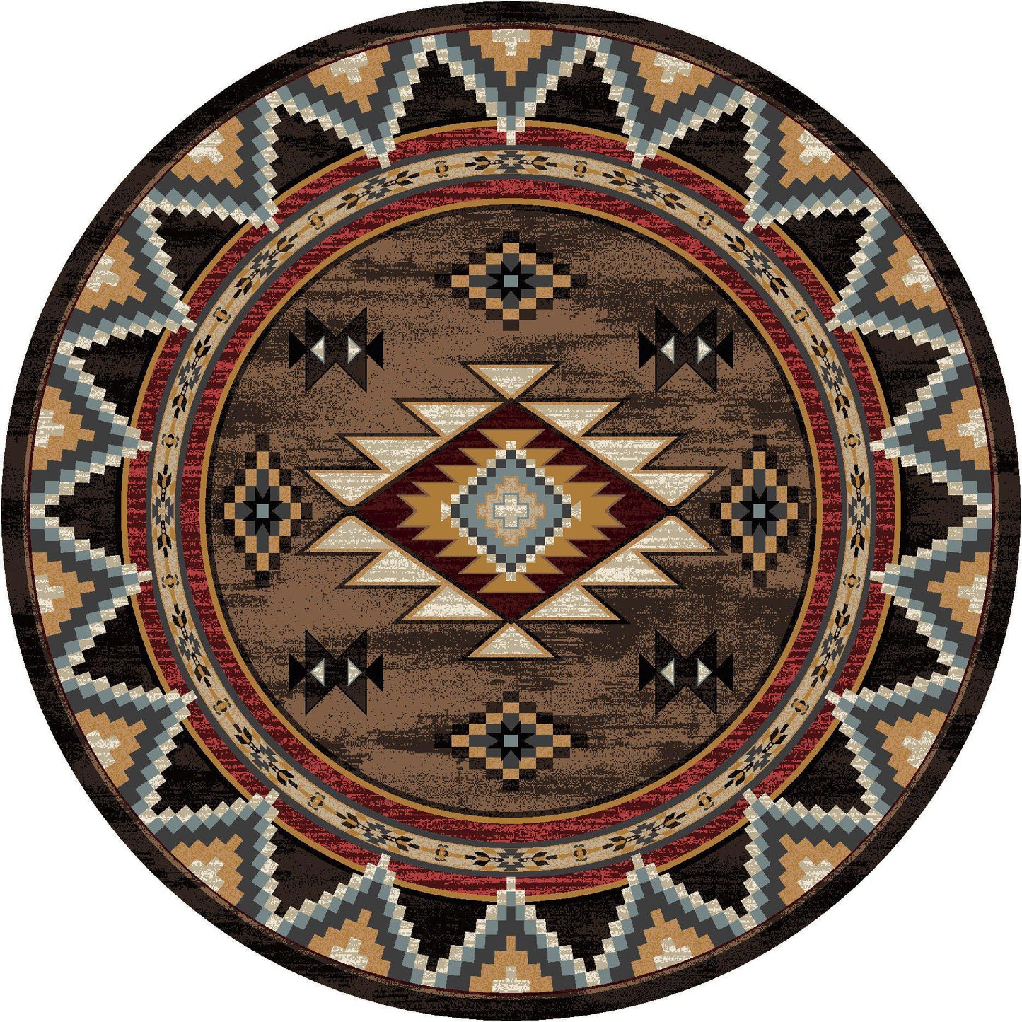 Southwest Archers - Brown-CabinRugs Southwestern Rugs Wildlife Rugs Lodge Rugs Aztec RugsSouthwest Rugs