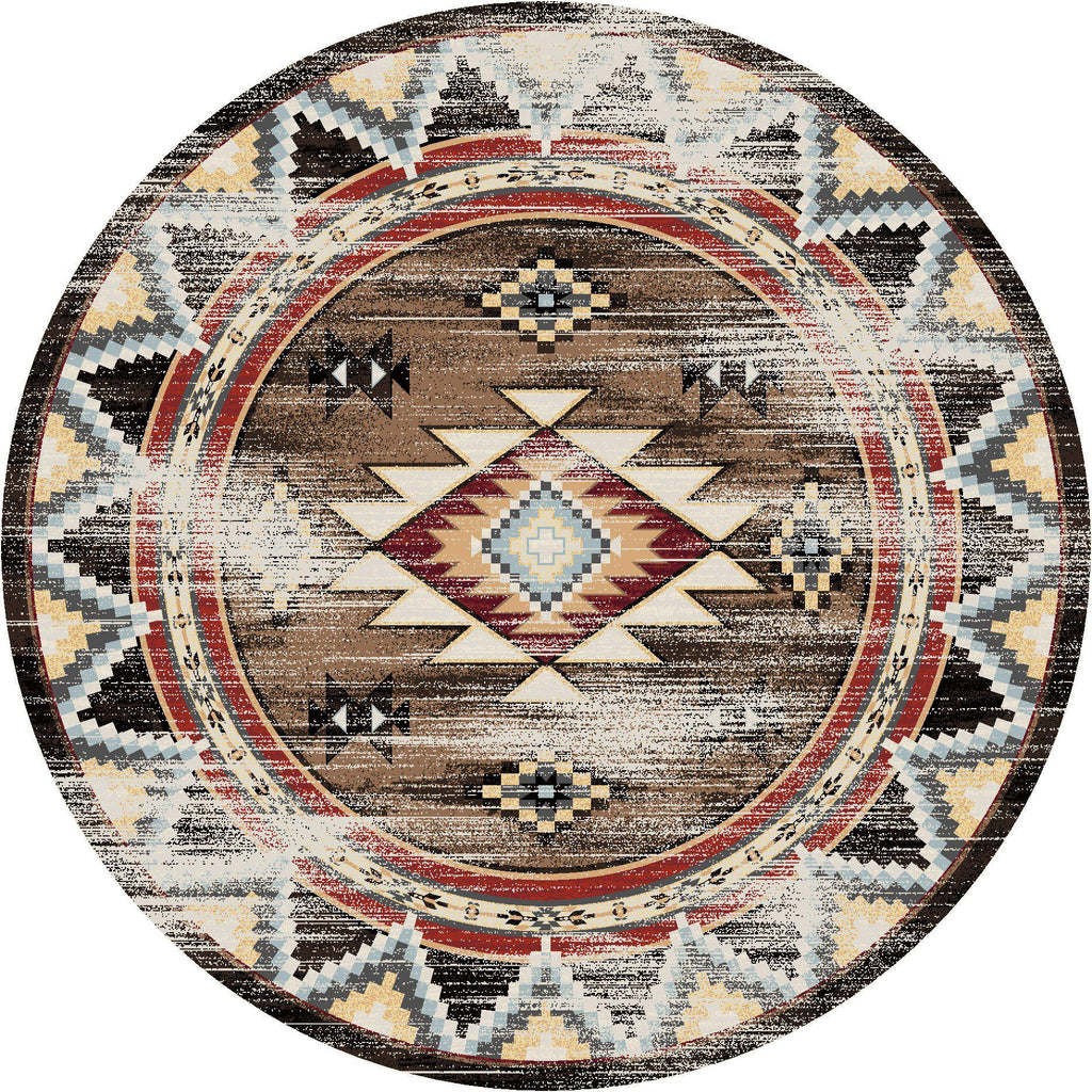 Southwest Archers Distressed - Brown-CabinRugs Southwestern Rugs Wildlife Rugs Lodge Rugs Aztec RugsSouthwest Rugs