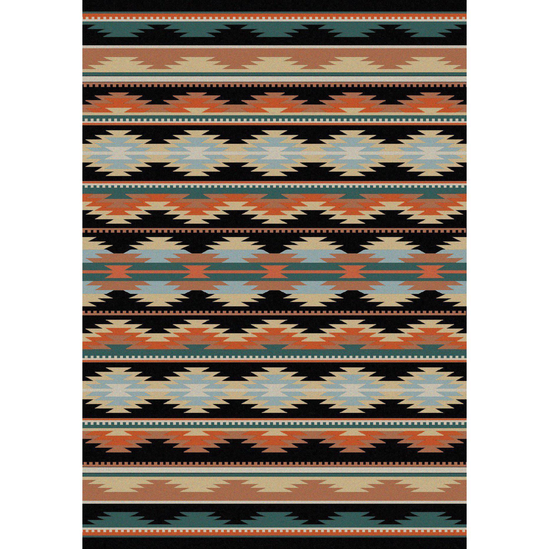 Southwest Medicine - Dark-CabinRugs Southwestern Rugs Wildlife Rugs Lodge Rugs Aztec RugsSouthwest Rugs