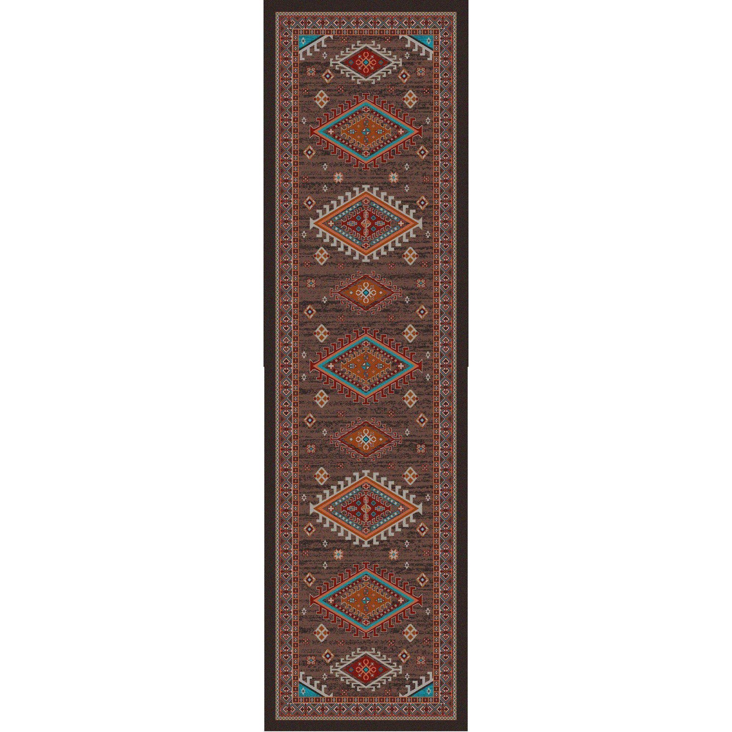 Southwest Persia - Brown-CabinRugs Southwestern Rugs Wildlife Rugs Lodge Rugs Aztec RugsSouthwest Rugs