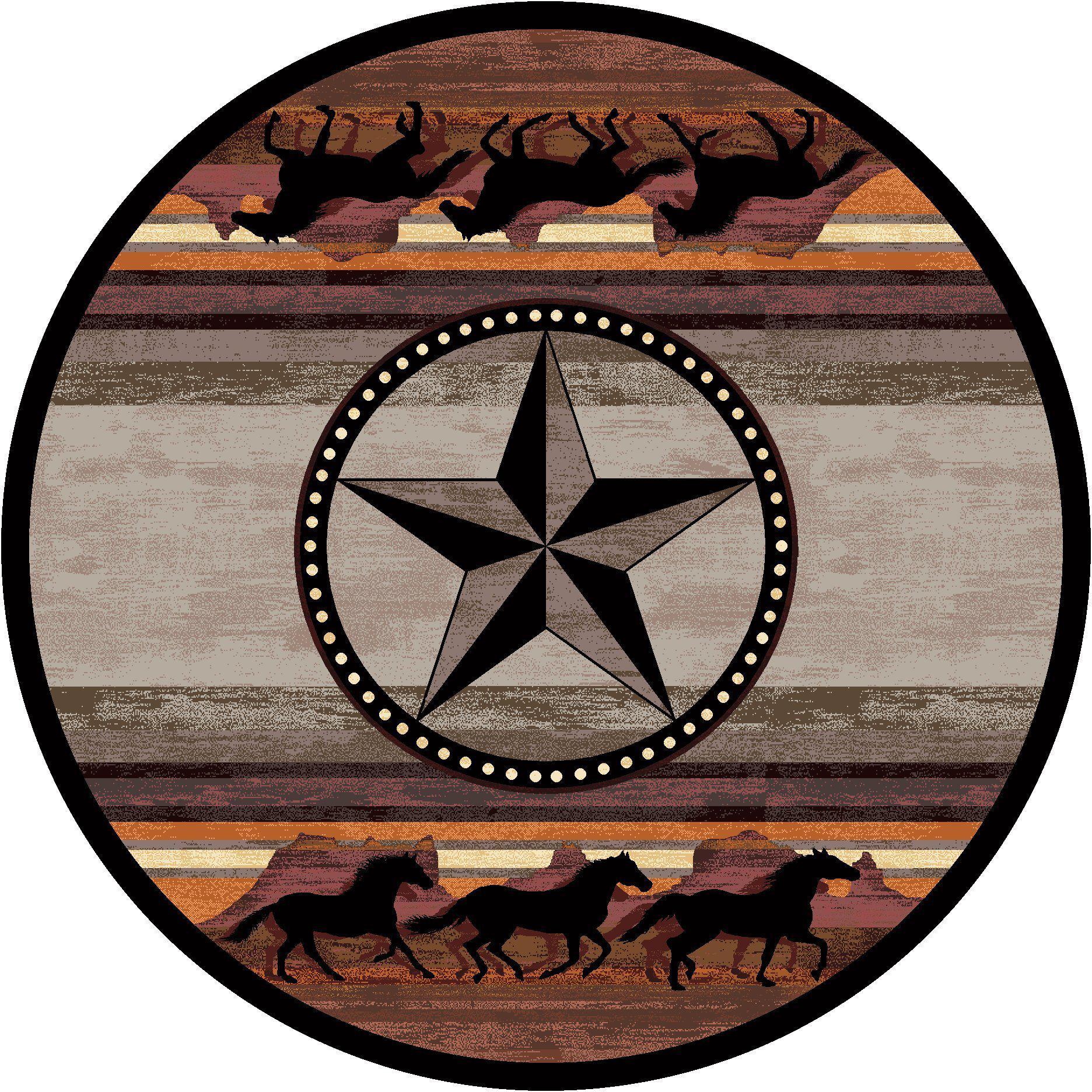 Southwest Stampede - Desert-CabinRugs Southwestern Rugs Wildlife Rugs Lodge Rugs Aztec RugsSouthwest Rugs