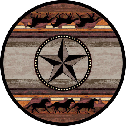 Southwest Stampede - Desert-CabinRugs Southwestern Rugs Wildlife Rugs Lodge Rugs Aztec RugsSouthwest Rugs