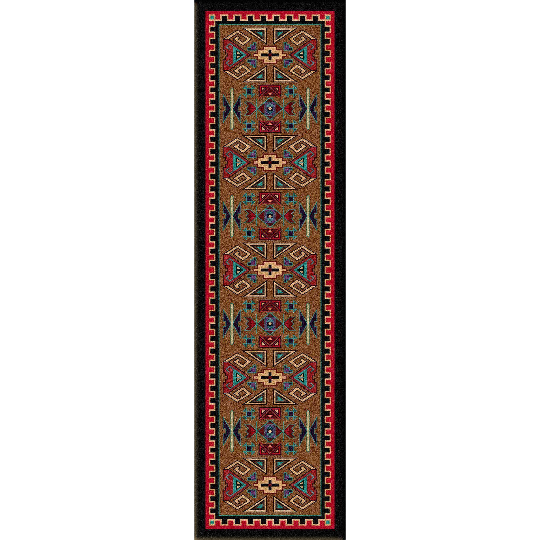 Steppe Rams - Bright-CabinRugs Southwestern Rugs Wildlife Rugs Lodge Rugs Aztec RugsSouthwest Rugs