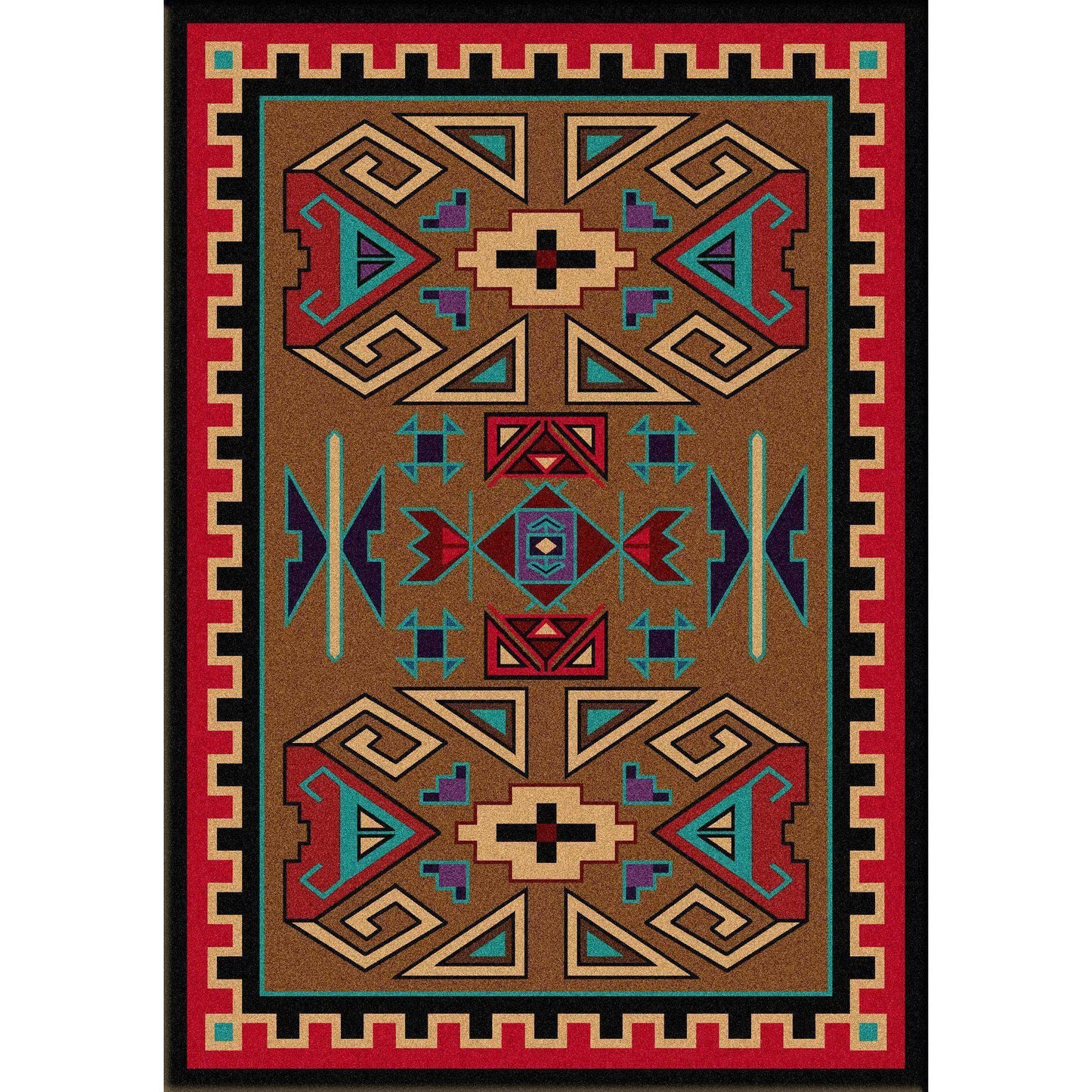 Steppe Rams - Bright-CabinRugs Southwestern Rugs Wildlife Rugs Lodge Rugs Aztec RugsSouthwest Rugs