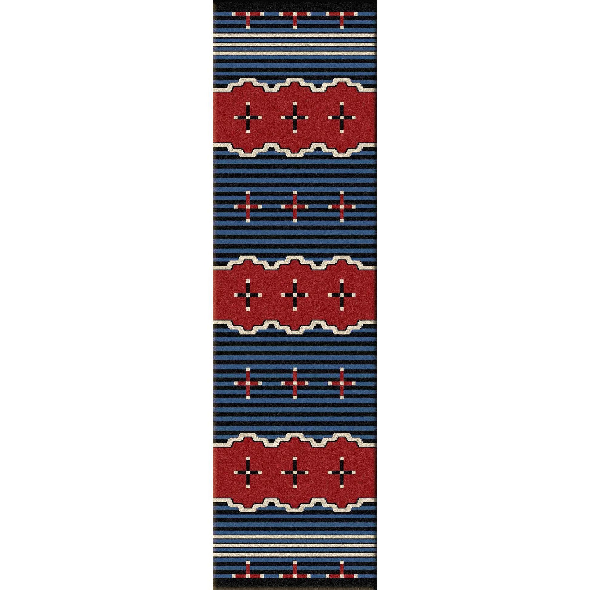 Tribe Leader - Blue-CabinRugs Southwestern Rugs Wildlife Rugs Lodge Rugs Aztec RugsSouthwest Rugs