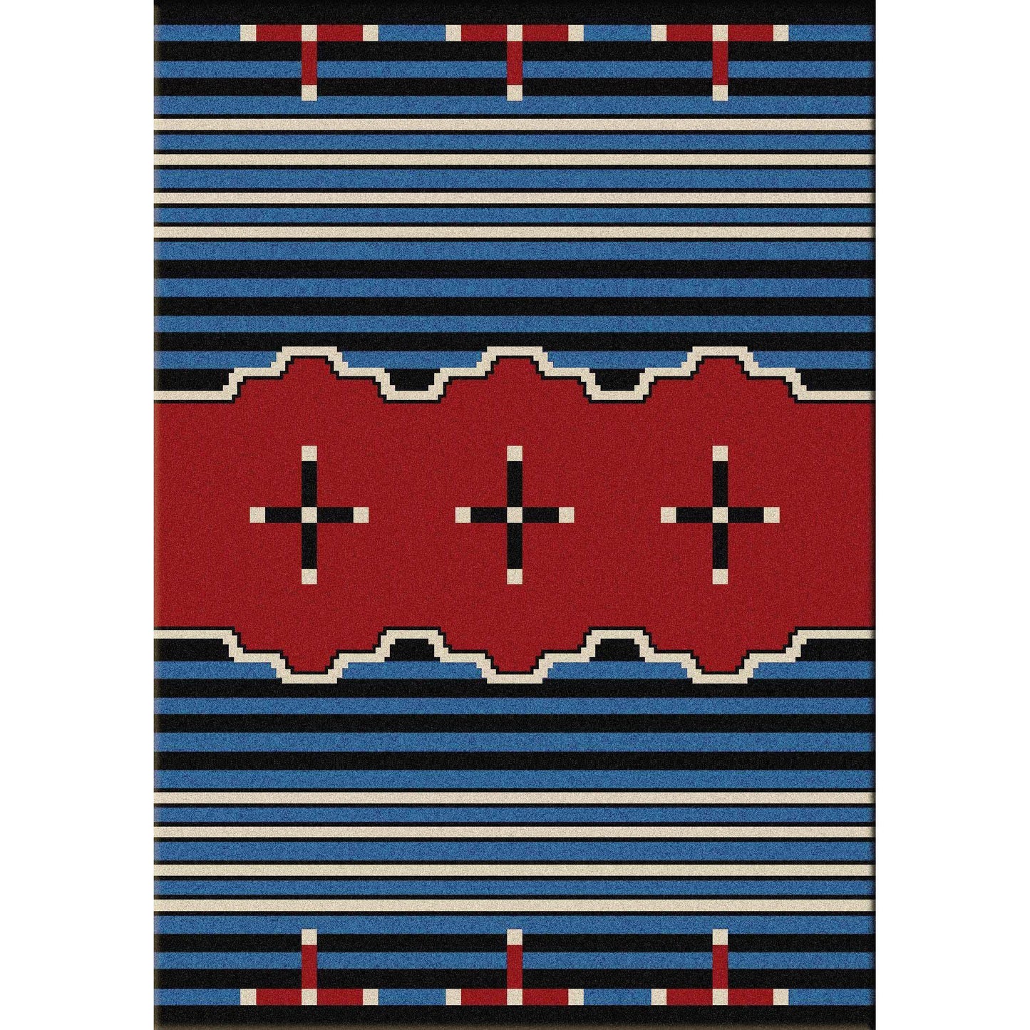 Tribe Leader - Blue-CabinRugs Southwestern Rugs Wildlife Rugs Lodge Rugs Aztec RugsSouthwest Rugs