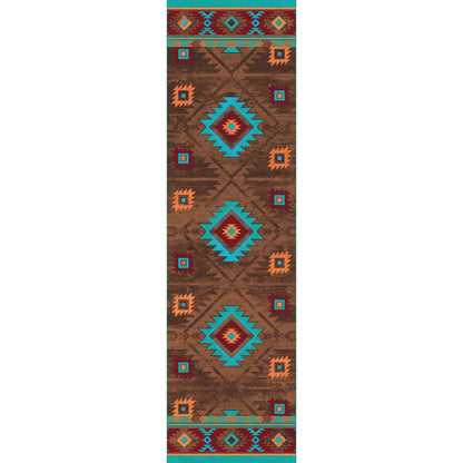 Whisky On The River - Turquoise-CabinRugs Southwestern Rugs Wildlife Rugs Lodge Rugs Aztec RugsSouthwest Rugs