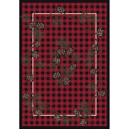 Wooded Forest - Red-CabinRugs Southwestern Rugs Wildlife Rugs Lodge Rugs Aztec RugsSouthwest Rugs